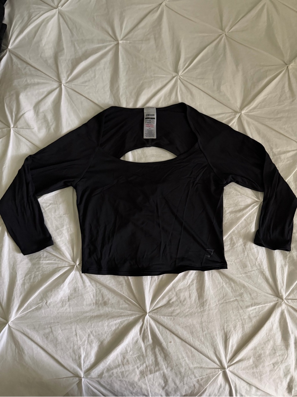 Black Women's Long Sleeve Cutout Top